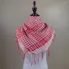 Sjaals Colorblock Houndstooth Patroon Shemagh sjaal Arabische woestijn nek hoofd wrap keffiyeh vierkante sjaal met kwastjes