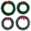 Flores decorativas 1pcs Christmas Decoration Wreath With Red Bow 25-30 cm