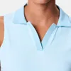 Özel OEM bayanlar ince fit kolsuz spor polo gömlekleri v boyun yakası golf gömlek tişört kadın