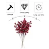 Decorative Flowers 10pcs Christmas Red Berry Pick Artificial Holy Stems Branches DIY Wreath Crafts Holiday Decor ( )