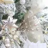 Fleurs décoratives 24pcs Artificiels paillettes de baie Ornements de tige de tige de perles Branches brindales scintillantes pour la fête de mariage de Noël