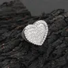 925 Sterling Silver Men Ring Hip Hop Iced Out Vvs Baguette Moissanite Diamond Ring with Gra Love Heart Finger Ring for Men Women