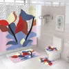 Rideaux de douche Ensemble de rideaux jaune en tissu imprimé floral violet décor de salle de bain