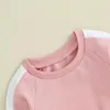 Clothing Sets Born Baby Girl Clothes Contrast Color Long Sleeve Crew Neck Sweatshirt Sweatpants Fall Outfits