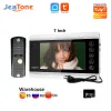 Intercom Jeatone 7 인치 비디오 인터콤 인터 폰 개인 주거용 Walkie Talkie 1200TVL 카메라 초인종 지원하지 않음 Tuya App AC220V