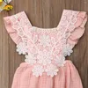 Vêtements Ensemble Boutique Girl Vêtements Toddler Né Baby Girls Girls Lace Sans manchettes Bodys Suit Backless Tenues 0-18M