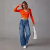 calça jeans de cargo calça jeans calças femininas women women pocket s-xxl long slare solto zíper médio zíper poli jeans empilhado jeans empilhado jeans y2k jeans jeans góticos góticos