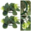 Dekorativa blommor 2 PCS Candlestick Garland Artificial Eucalyptus Ring Decoration Christmas Rings Silk Flower Wreath klädseltrim