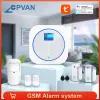 KITS CPVAN WiFi GSM Sistema de alarme para casa sem fio Tuya Smart Security Alarmes com Pir Motion Detector Sensor Alexa Compatível