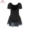 Kızlar Dans Leotards Bale Elbise Bodysuit Çocuk Balerin Tutu Leotard Mavi Siyah Renkler İyi Stil 240401