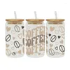 Naklejki okienne UV DTF Transfer Sticker Coffee Miłość do 16 uncji szklanki libbey okłady butelki kubek może