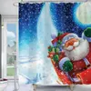 Rideaux de douche Santa Claus rideau festif de Noël étanche étanche décor doux de salle de bain durable pour un ajustement propre