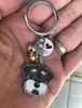 Schlüsselanhänger Miniatur Schnauzer DIY PET -Schlüsselkette Metall Ring Großhandel 24pcs/Lot Keys Hunde Tag Charme