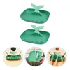 Kitchen Storage 2 Pieces Of Spoon Holder And Lid Bracket Rack Multifunctional Plastic Whale Tail Shaped Tray Tool