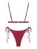 Indossa Zaful Vintage Solid Bikini Bikin a gamba Bikin Sullo Shiny Stellino Sciame sfacciato VEPPO VEDIME SULLA FEMMILE SUSCIO SUSCITA SEXY MICRO BEACH SUSSHE