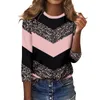 Frauen T-Shirts Mode Casual T-Shirts Rund Hals Raglan Ärmel 3/4 bedrucktes Pullover Jugendliches elegantes Hemd Ropa Mujer Juvenil