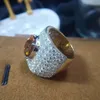 Оптовые персонализированные ICED OUT VVS /D Цвет Moissanite Natural Citrine Diamond 925 Серебряный хип -хоп ювелирные кольца для мужчин женщин