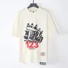 24SS Письмовая пена футболка для печати мужчины женщины лучшие качества негабаритные Tee Tops черные абрикосовые повседневные футболка внутри тегов