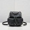 Echte Leder Leder Trendy Handtaschen Designer -Tasche Frauen Rucksack Leder Klassische Mini -Umhängetasche Luxus Frauenkette B XJFB