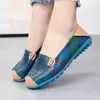 Casual Shoes Spring and Autumn European American Style Leather Women Flat Heel Slip On For Print