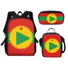 Skolväskor barn ryggsäck 3 st/set resväska rolig flagga av oromo folk oromoo tryck bokväskor skolväskor mochila