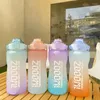Water Bottles JFBL 2000Ml Large Bottle With Time Marker Portable Leakproof Free Non-Toxic Sports Drinking Straw
