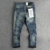 Mäns jeans tungvikt denim för män Autumn Winter Thicken Thermal Warm Vintage Washed Pants Youth Manliga raka flockbyxor