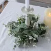 Candle Holders 25cm Artificial Leaves Candlestick Wreath Without Greenery Ring Home Christmas Wedding Party Festival Table Decoration