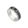 Auténtico nuevo anillo de doble G para hombres y mujeres pareja de cerámica anillo de moda clásico clásico europeo y americano lujo exquisito simple tamaño popular size 5/6/7/8/9/10