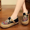 Casual schoenen Veowalk Chuanju Mask Borduurde vrouwen linnen loafers Espadrilles dames handgemaakt werk vrouwelijk comfortabel platform sneakers