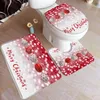 Bath Mats Christmas Mat Set Blue Fantasy Xmas Balls Pine Branches Snowflakes Year Bathroom Decor Non-slip Toilet Lid Foot Rug