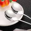 Coffee Scoops 1/4PCS Stainless Steel Spoons Long Handle Stirring Spoon Ice Cream Dessert Cutlery Round Teaspoon Kitchen Accessories