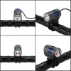 Lights Wasafire Mini Bike L2 Light White LED Bicycle Light Light Lampe avant MTB Cycling Headlamp 3000lm + 18650 Batterie Pack