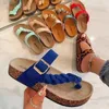 Dames sandalen flats mode vouw luipaard zomerschoenen slippers slippers slijtage strand dames vrouwelijk maat 43 240328