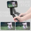 Monopods Mini Handheld Gimbal Stabilizer with Fill Light Wireless Remote Portable Selfie Stick Tripod Phone Stand Holder for Smartphone