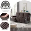 Stol täcker vattentät återfå soffa täcker non slip split soffa med elastiska remmar tvättbara lutande 3 -sits