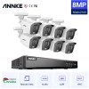 시스템 Annke 4K Ultra FHD 풀 컬러 비디오 감시 시스템 8CH 8MP H.265 DVR 8MP 실외기 보안 보안 CCTV 카메라