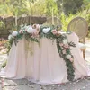 27M Цветочная гирлянда набор искусственная белая роза Потрясающая свадебная почтовая стенда на фоне элегантной садовой арки декор 240325