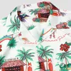 Męskie koszule 2024 Summer męska Hawajska koszula japońskie fale drukowane moda ulica krótkie rękawy plus rozmiar obozu obozowy męski plaża