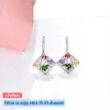 Örhängen hutang färgglada klipp örhänge naturlig ädelsten 1.6 karat multicolor crystal s925 örhänge för kvinnor utsökta födelsedagsmycken