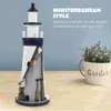 Decorative Figurines Wooden Lighthouse Ornaments Mediterranean Style Vintage Decor Adornment Home Models Crafts Statue