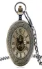 Orologio da tasca meccanico in rame in rame in bronzo a vapore Numero a ciondolo vite con regali a catena da 30 cm P839C T200502617696