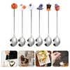 Scolle di caffè Spoon in stile Halloween Multipurpo argento argenteria per utensili in acciaio inossidabile per cena in metallo