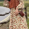 Vestidos de trabalho Onalippa Duas peças conjuntos de mulheres superam o estilo pastoral retro do estilo floral com cão -de -lacta do gancho de gancho de arco de malha de malha de malha