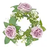 Dekorativa blommor Pelar Candle Ring Artificial Wreath Flower Arrangement Candleholder For Door Centerpieces Party Thanksgiving bordsskiva