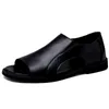 Slippers Italien Brand noir Sandales en cuir masculin noir