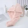 Serviette super absorbante chapeau de microfibre cheveux pour les femmes avec un corail sec rapide long épais bouclé