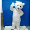 Halloween adultos tamanho fofo mascote de urso branco trajes de vestido de festa de festas de festa de Natal