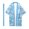 Ubranie etniczne męskie japońskie tradycyjne długi Kimono Modna moda damska damska koszula chmurowa kurtka Yukata