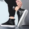 Scarpe casual maschi da uomo in pelle primaverile maschi più alta chaussure sneaker di moda homme